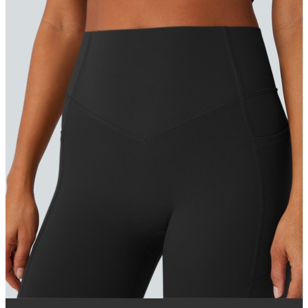 Sz Lg HALARA Black High Waist Scrunch Butt Lift Tummy Control Pocket Leggings - Picture 5 of 7